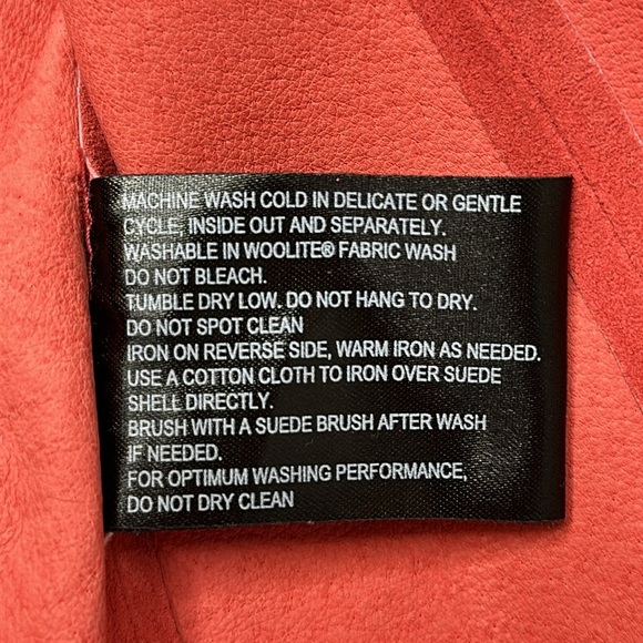 NWT Monterey Bay Clothing Company Suede Ruffle Hem Peach Orange Jacket Size 10 - Picture 13 of 16